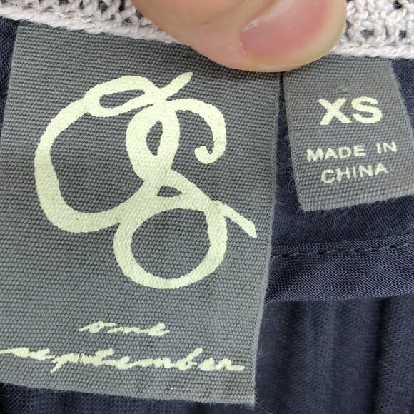 Anthropologie One  September Nightingale Tassel Blouse in grey "Carbon" XS - Picture 5 of 15